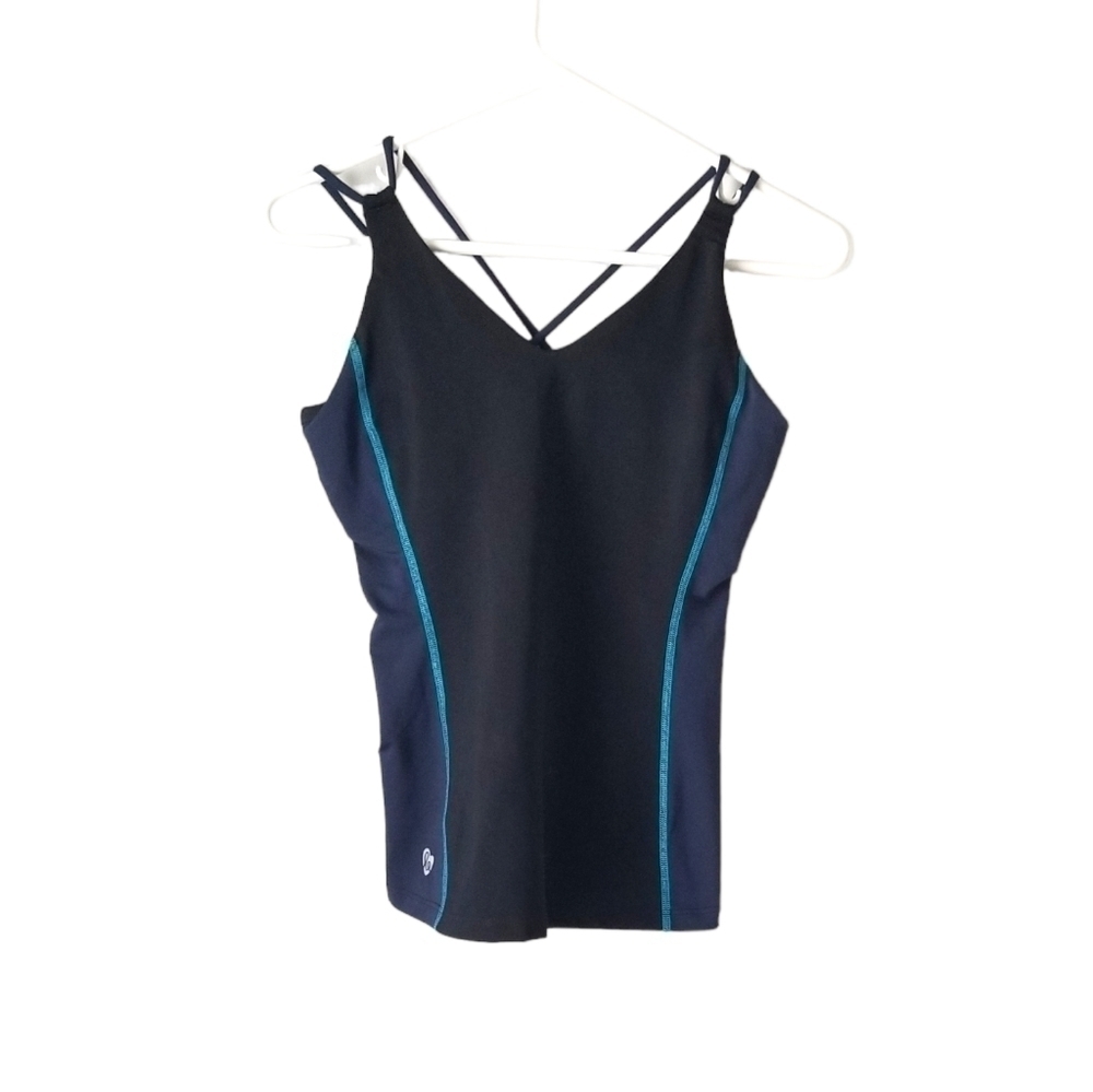 Ellie Workout Tank Black/Navy Activewear in Size M - Picture 1 of 12